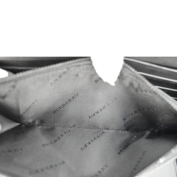 Burberry  Check Canvas Zip Around Wallet Grey - Picture 11 of 13